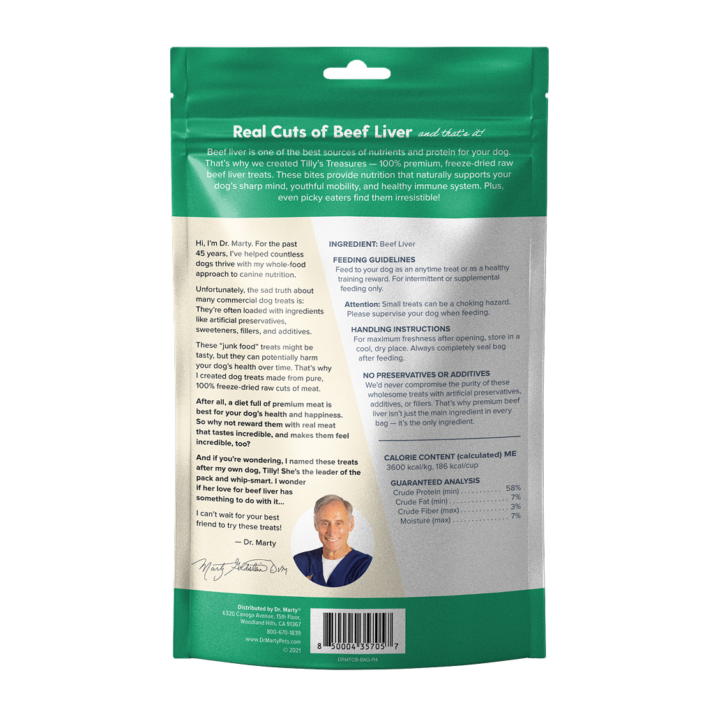 Dr. Marty Tilly's Tresures Beef Liver Dog Treat, 4-oz image number null