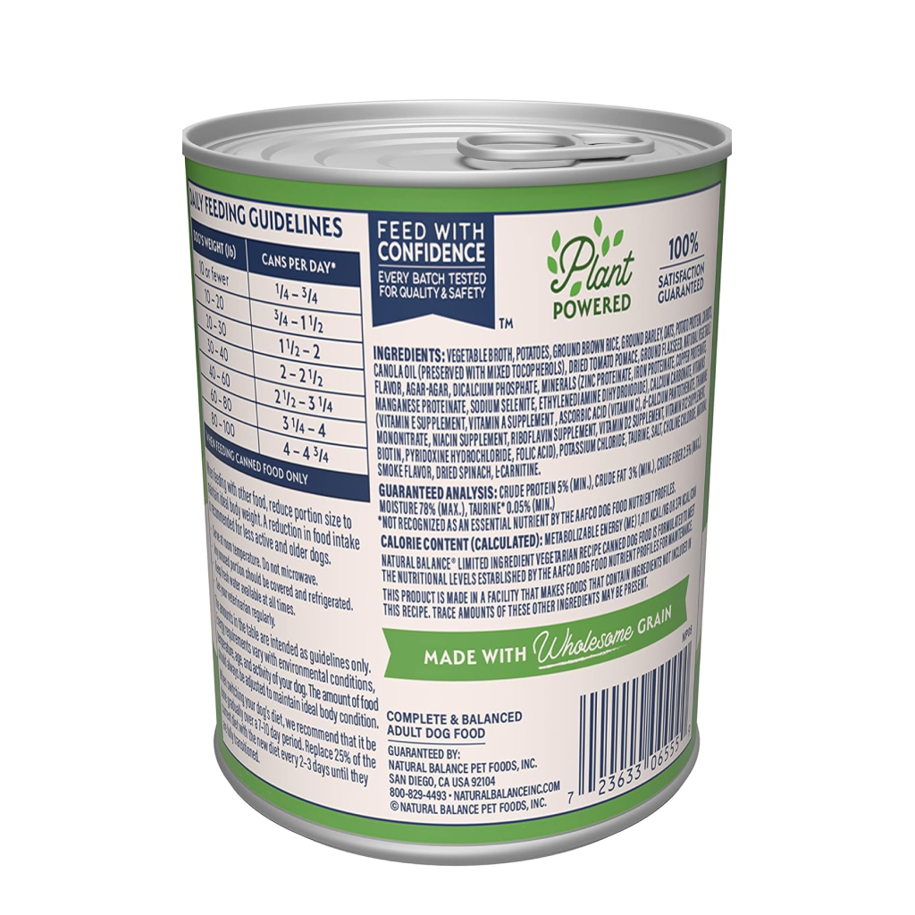 Natural Balance Limited Ingredient Vegetarian Paté Recipe Dog Wet Can, 13-oz image number null