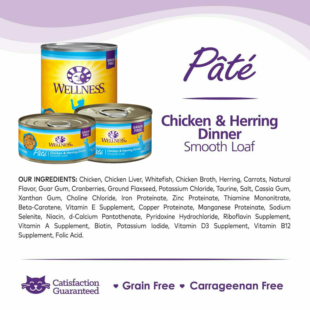 Wellness Complete Health Natural Grain Free Wet Canned Cat Food, Chicken & Herring image number null