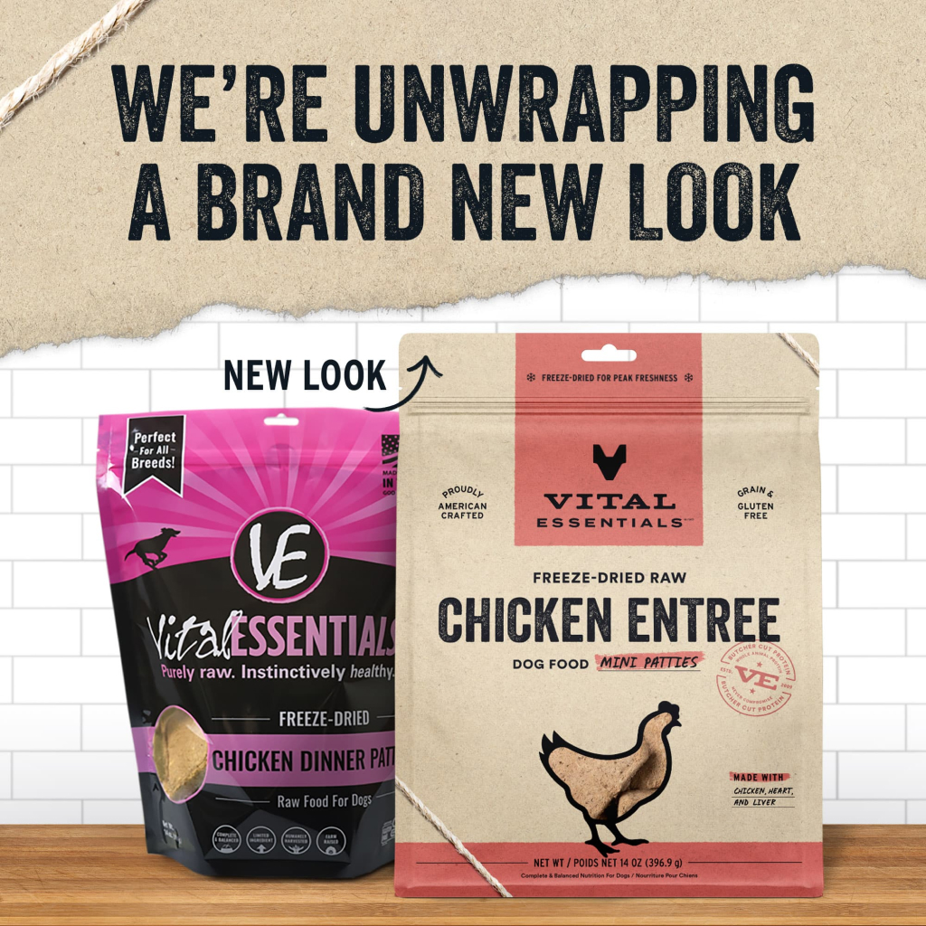 Vital Essentials Freeze-Dried Chicken Mini-Patties Dog Entree, 14-oz image number null
