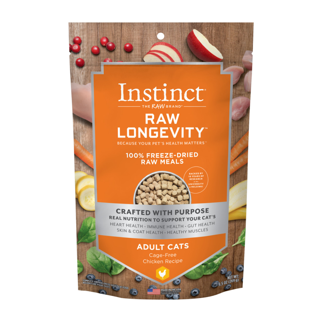 Instinct Freeze-Dried Raw Longevity Adult Chicken Bites Cat Food, 9.5-oz image number null