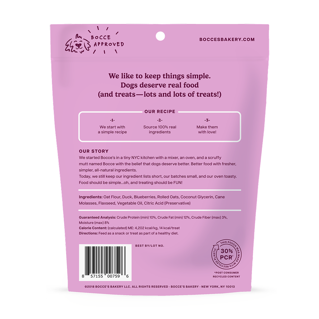 Bocce's Bakery Quack Quack Quack Soft & Chewy Dog Treats, 6-oz image number null