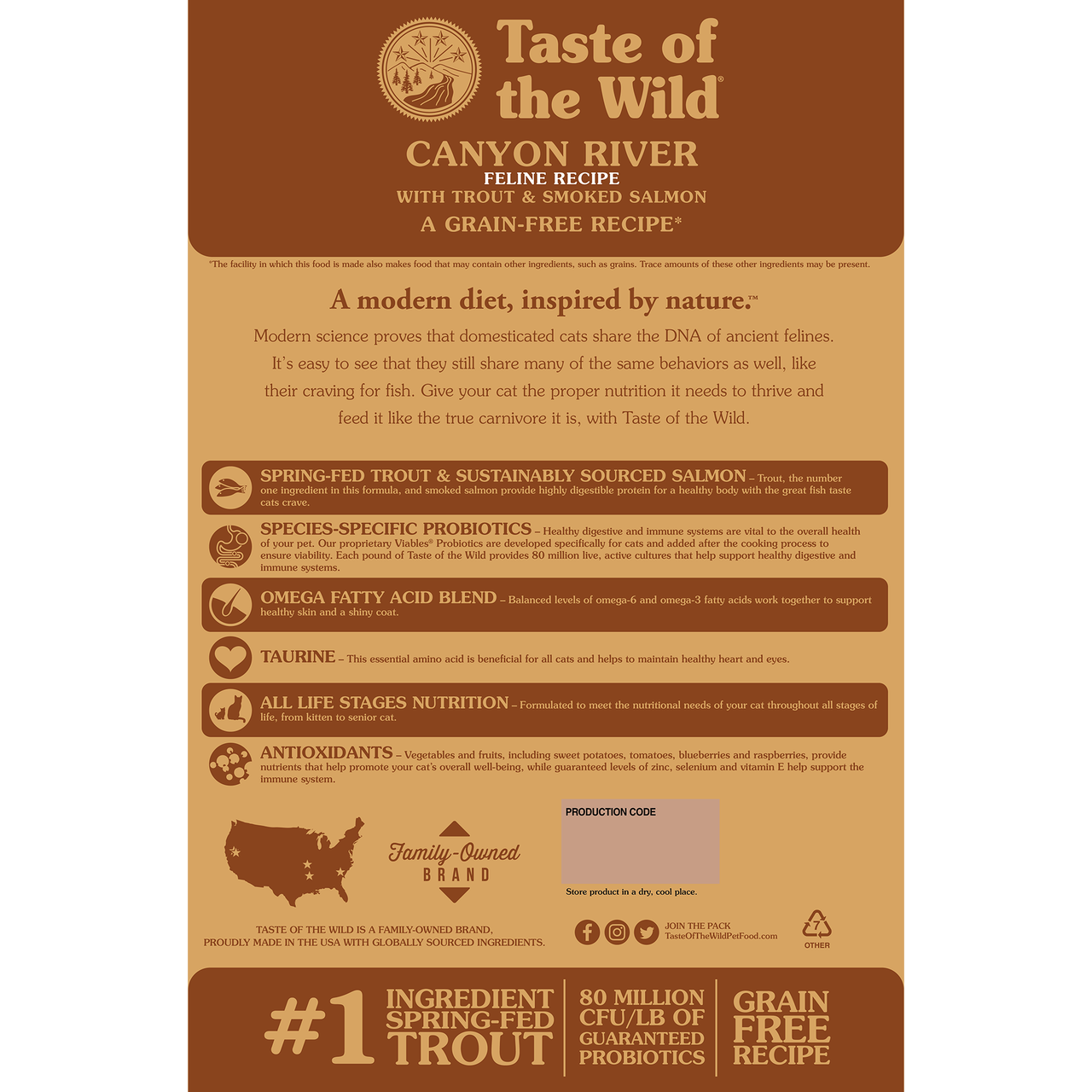 Taste Of The Wild Canyon River Feline Recipe With Trout & Smoked Salmon Dry Cat Food, 14-lb image number null