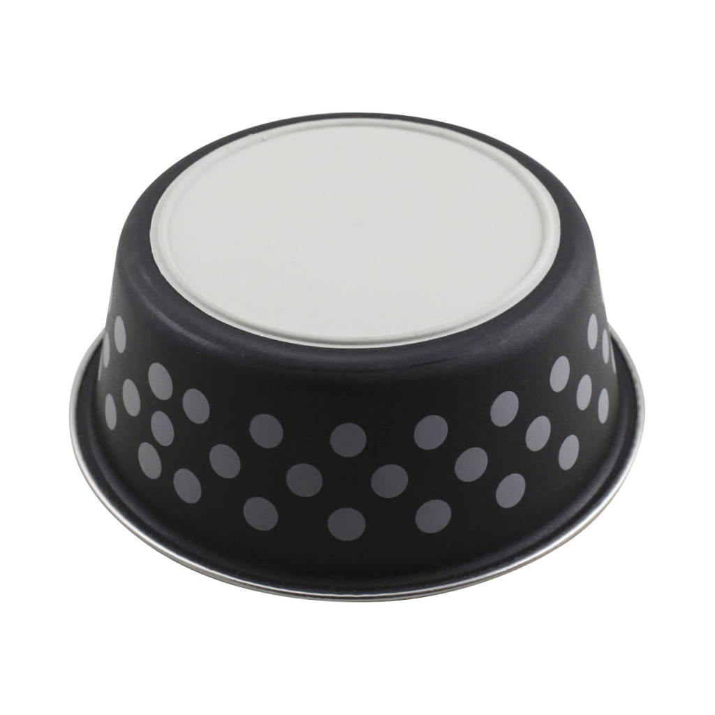 Indipets Black Polka Dot Medium Buster Bowl, 30-oz image number null