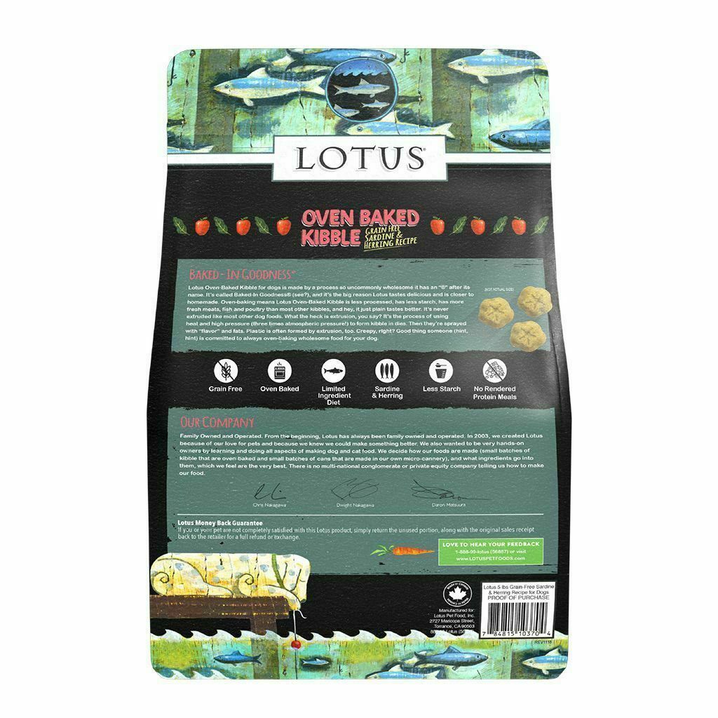 Lotus Grain-Free Sardine And Herring Dry Dog Food, 4-lb image number null
