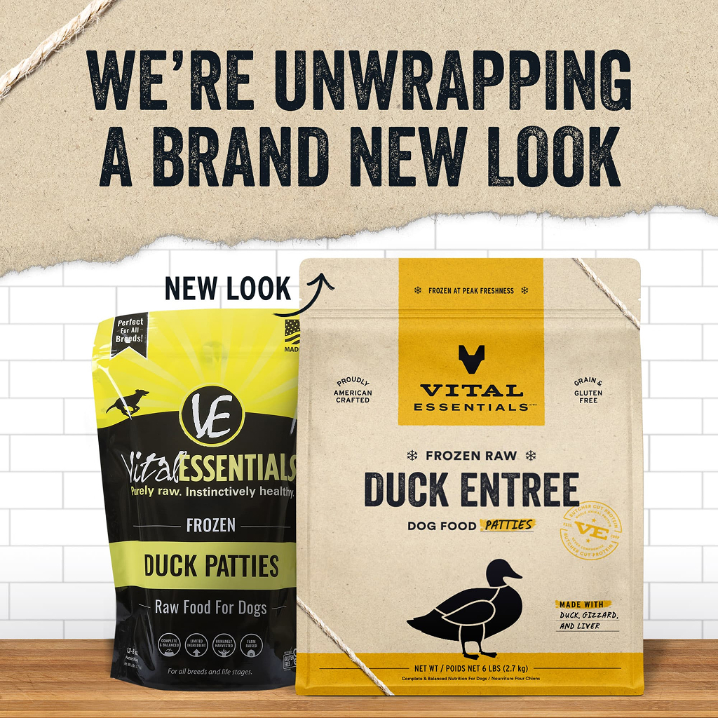Vital Essentials Frozen Raw Duck Entree Dog Food Patties, 6-lbs image number null