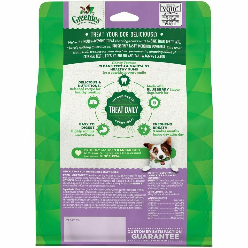 Greenies - Flavors Dog Large Adult Oral Care Blueberry Chew 12-oz image number null