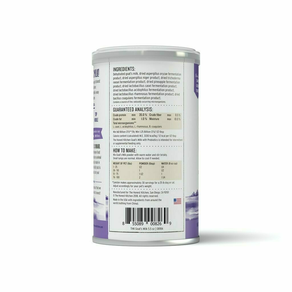 The Honest Kitchen Daily Boosts: Instant Goat's Milk with Probiotics, 5.2-oz image number null