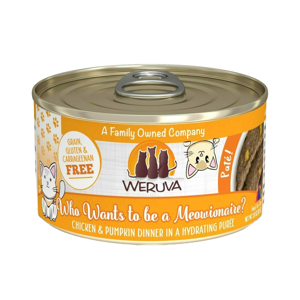 Weruva Classic Cat Pate, Who Want To Be A Meowinaire? With Chicken & Pumpkin, 3-oz Can image number null