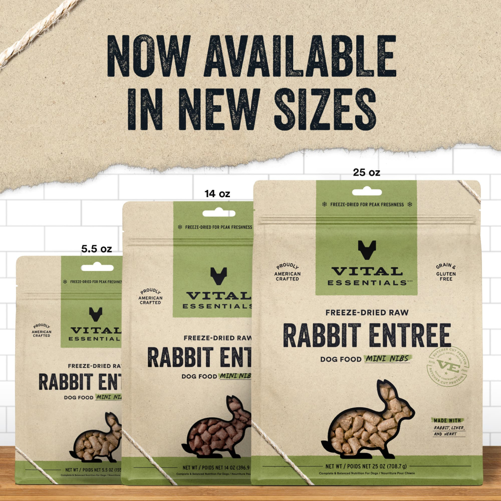 Vital Essentials Freeze-Dried Rabbit Mini-Nibs Dog Entree, 5.5-oz image number null