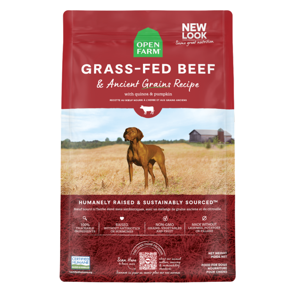 Open Farm Grass-Fed Beef and Ancient Grains Dog Food, 22-lb image number null