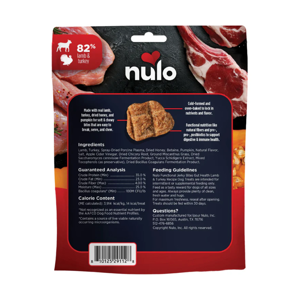 Nulo Functional Gut Health Lamb & Turkey Grain-Free Dog Jerky Treats, 5-oz image number null