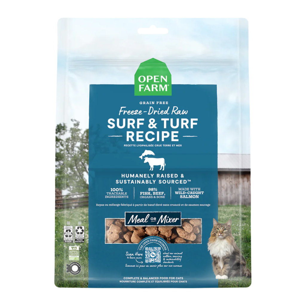 Open Farm Surf & Turf Freeze Dried Raw Cat Food, 9-oz image number null
