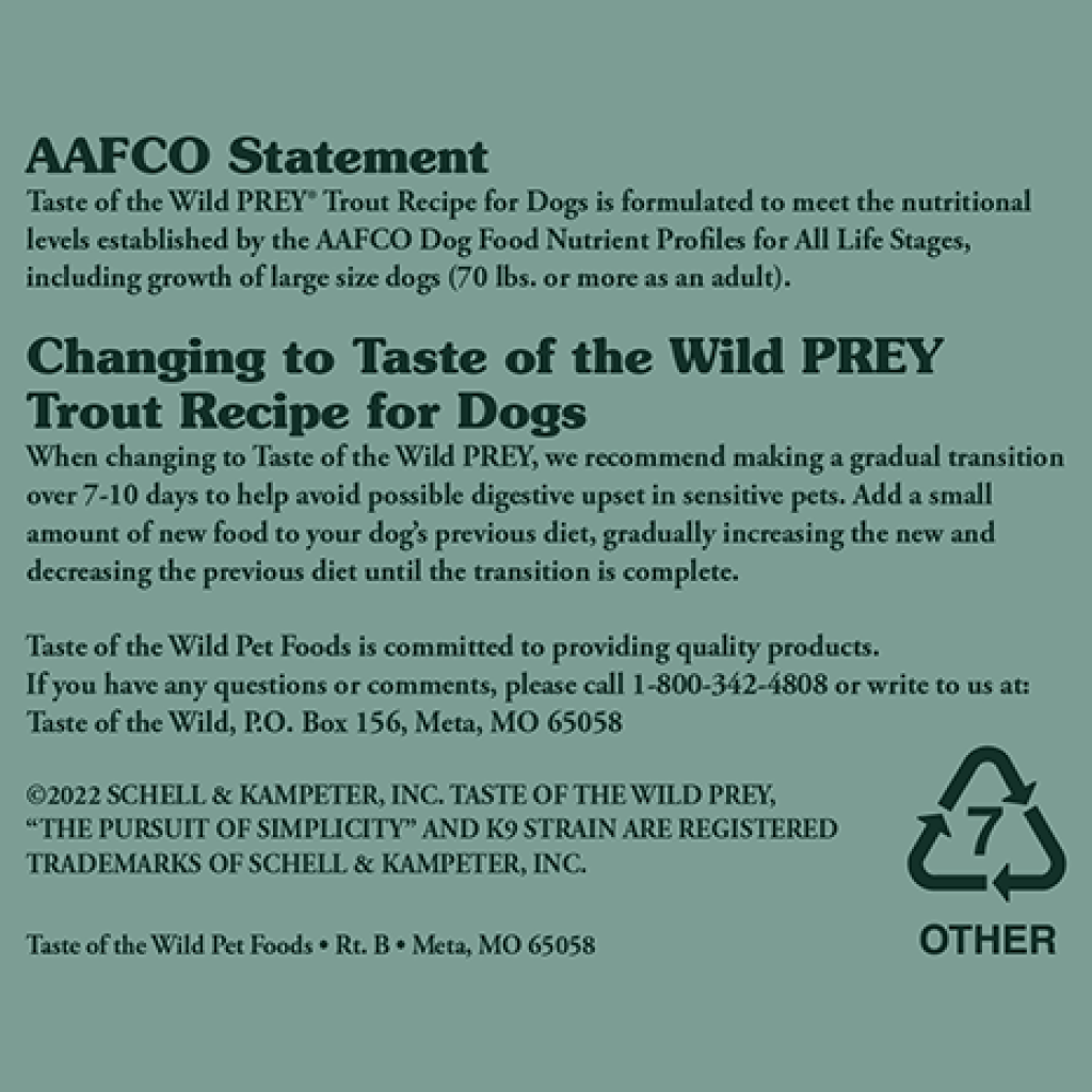 Trout Formula For Dogs, 8-lb image number null