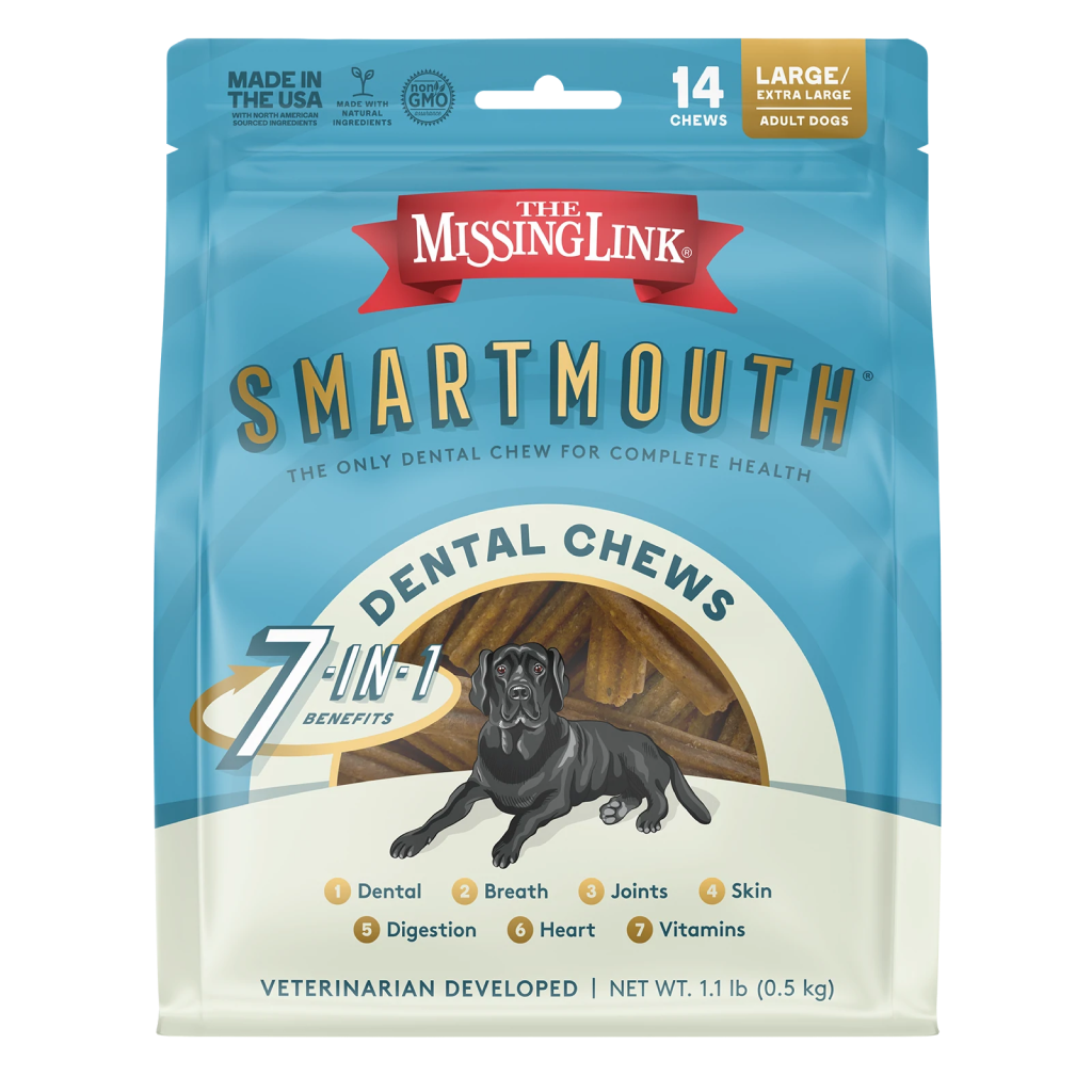 The Missing Link Smartmouth™ Dental Chews For Large/Extra Large Dogs 14 Count image number null