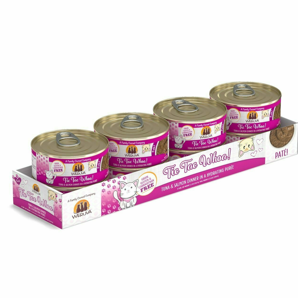 Weruva Classic Cat Pate, Tic Tac Whoa! With Tuna & Salmon, 5.5-oz Can image number null