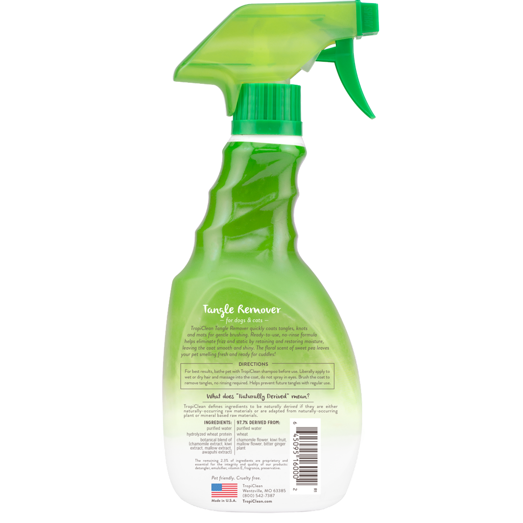 TropiClean Sweet Pea Tangle Remover Spray for Pets, 16oz image number null