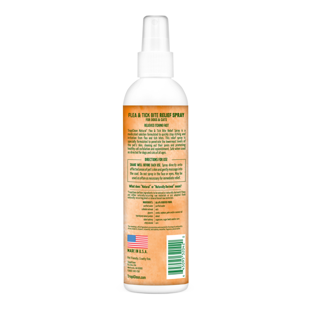 TropiClean Natural Flea & Tick Bite Relief Spray, 8-oz image number null
