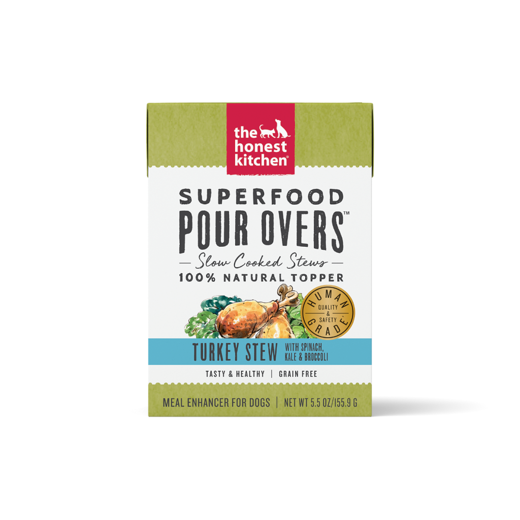 The Honest Kitchen Pour Overs Grain Free Turkey Stew with Spinach, Kale, & Broccoli Food Topper for Dogs The Honest Kitchen Pour Overs Grain Free Turkey Stew with Spinach, Kale, & Broccoli Food Topper for Dogs