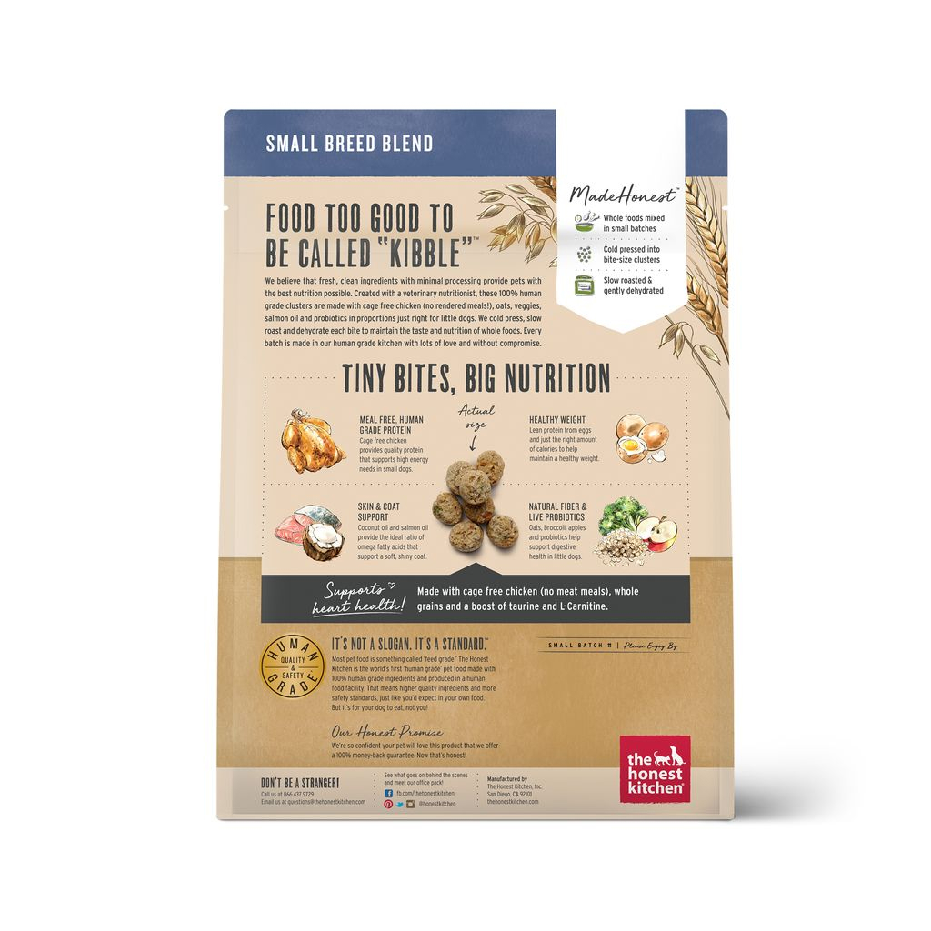 The Honest Kitchen Whole Grain Chicken Whole Food Clusters for Small Breed Dry Dog Food, 1-lb image number null