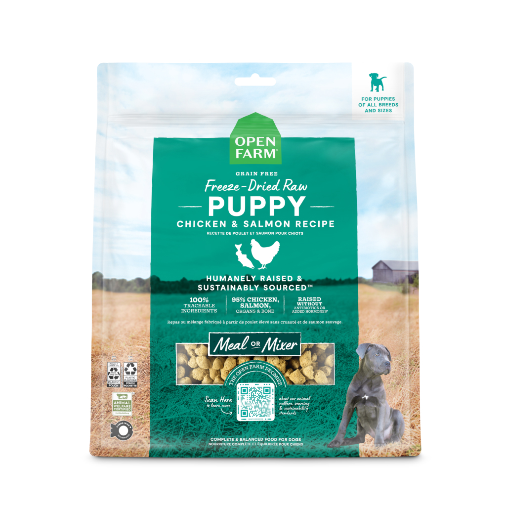 Open Farm Puppy Chicken & Salmon Freeze Dried Raw Recipe Meal or Mixer Morsels, 13.5-oz image number null