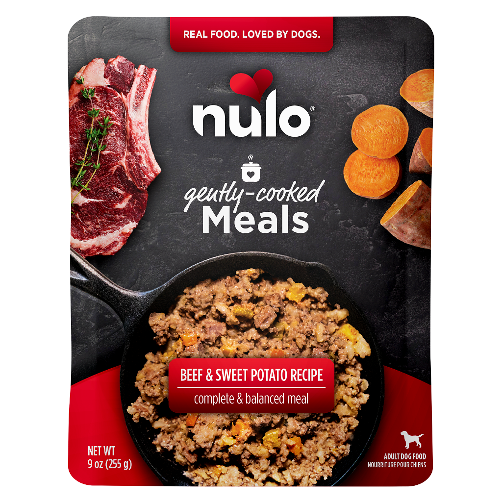 Nulo Dog Gently-Cooked Meals Beef & Sweet Potato Pouch, 9-oz image number null