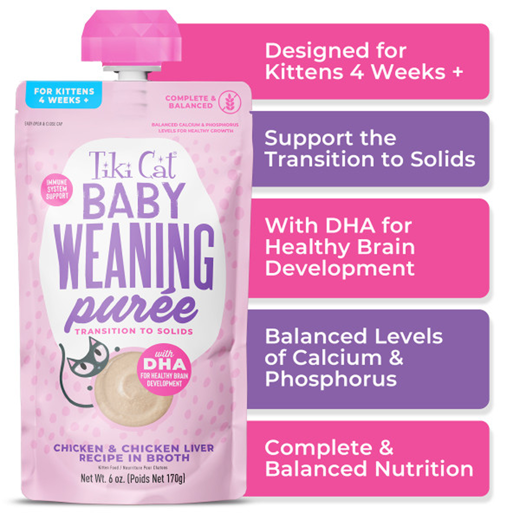 Tiki Cat Baby Weaning Puree Chicken, 6-oz image number null