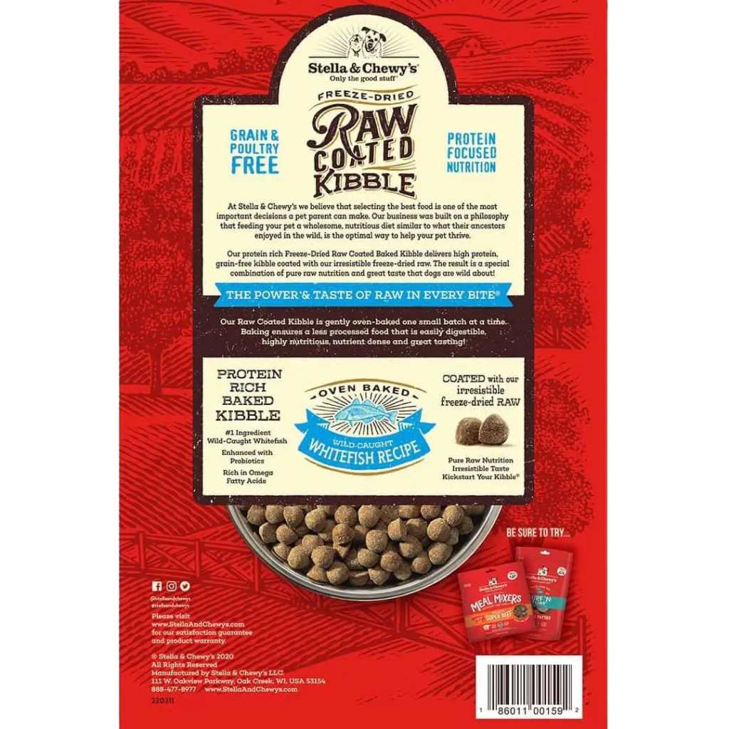 Stella & Chewy's Dog Raw Coated Kibble, Wild-Caught Whitefish, 22-lb image number null