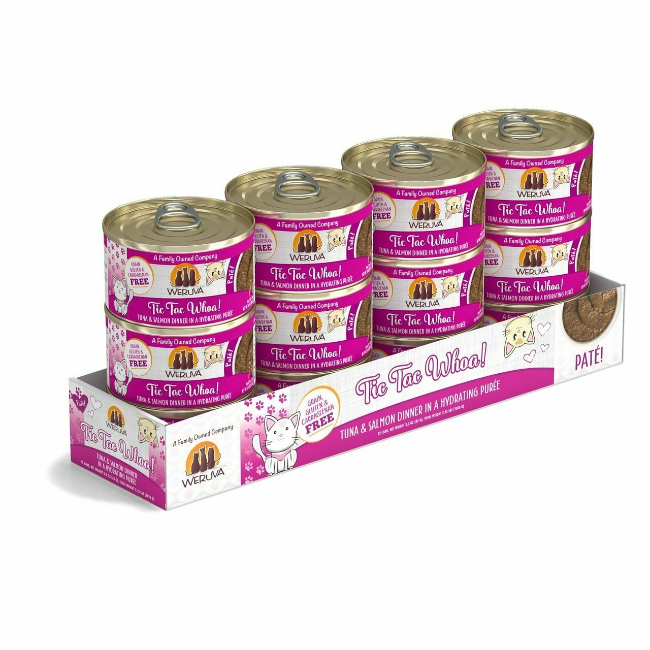 Weruva Classic Cat Pate, Tic Tac Whoa! With Tuna & Salmon, 3-oz Can image number null