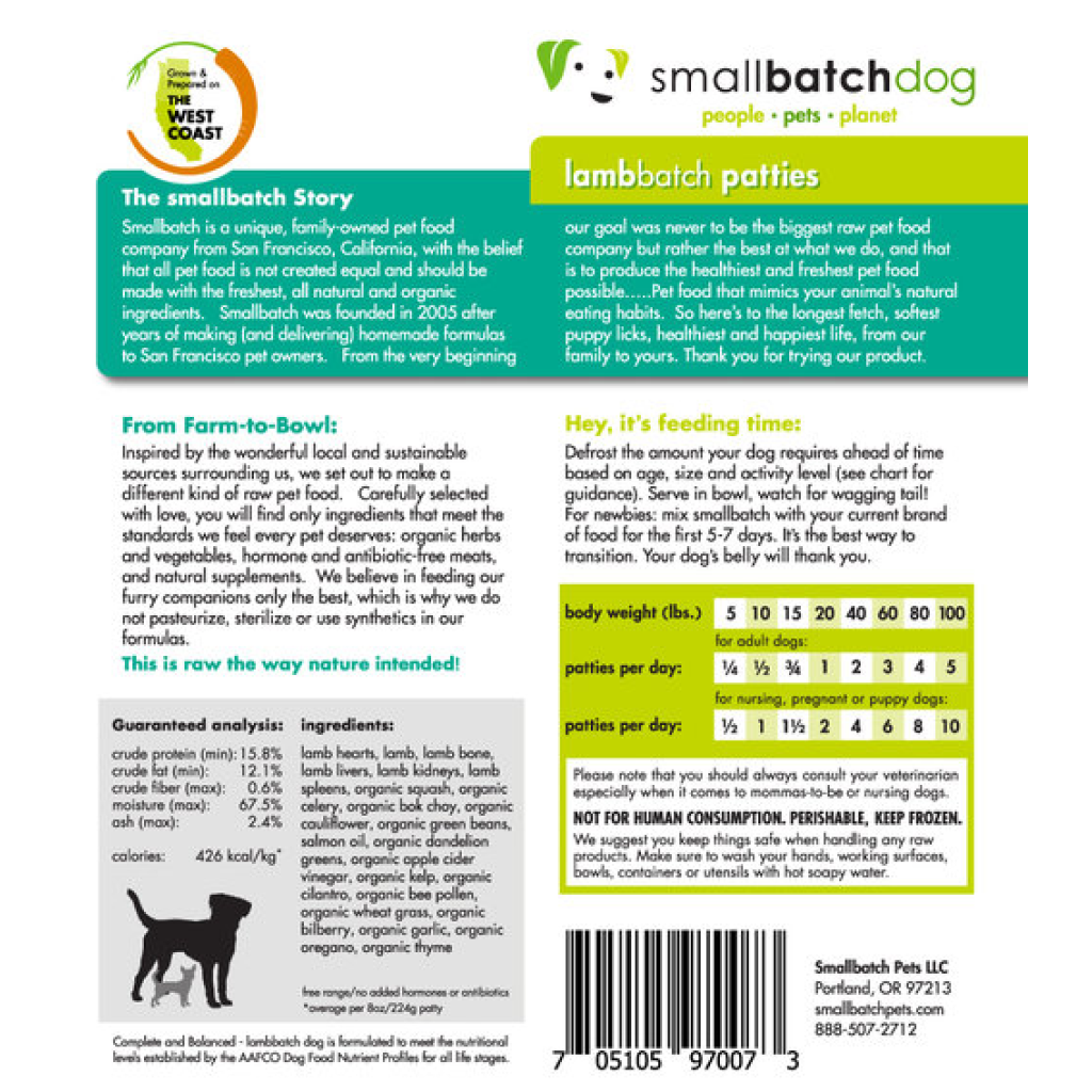 Frozen Dog Lamb Sliders 3-lb image number null