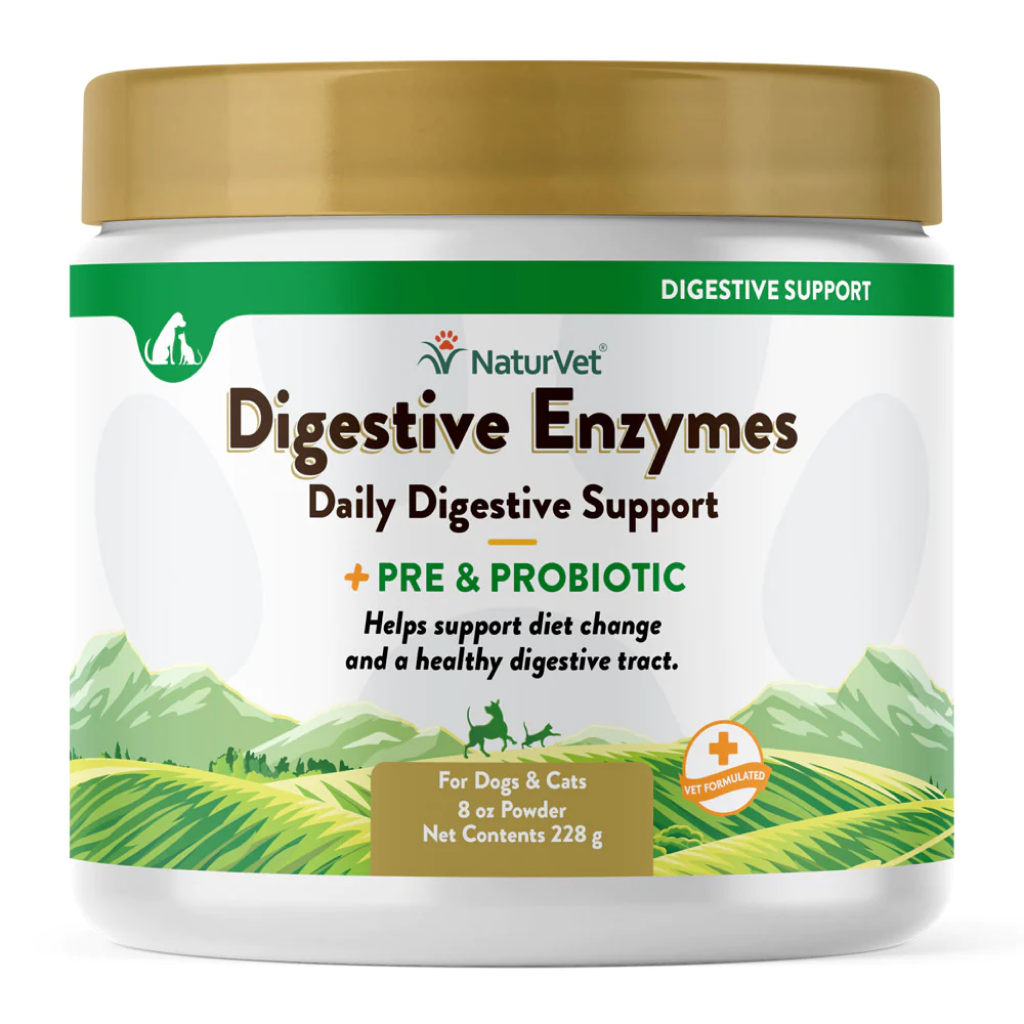 Naturvet Digestive Enzymes Plus Pre & Probiotics Supplement For Dogs And Cats, Powder, Made In The USA image number null