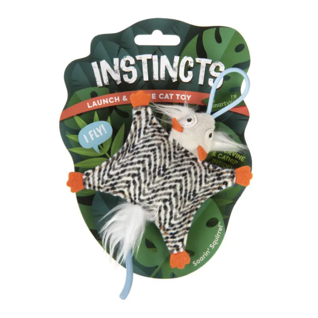 Instincts by SmartyKat Soarin' Squirrel Crinkle Launcher Cat Toy, 1-count image number null