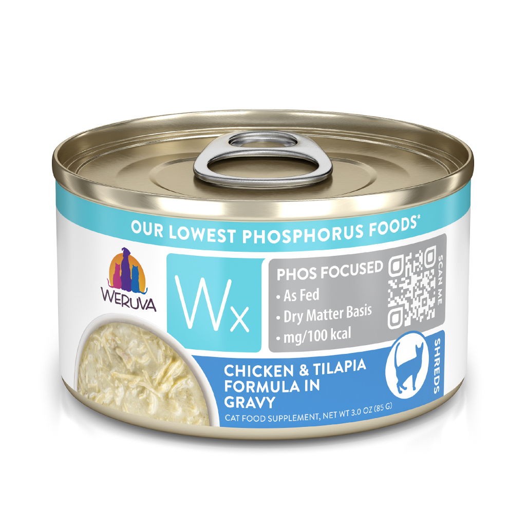 Weruva Wx Phos Focused Cat Can - Chicken & Tilapia Formula in Gravy, 3-oz image number null
