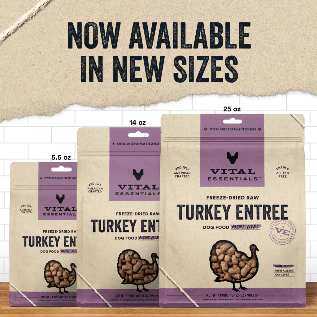 Vital Essentials Freeze-Dried Turkey Mini-Nibs Dog Entree, 14-oz image number null
