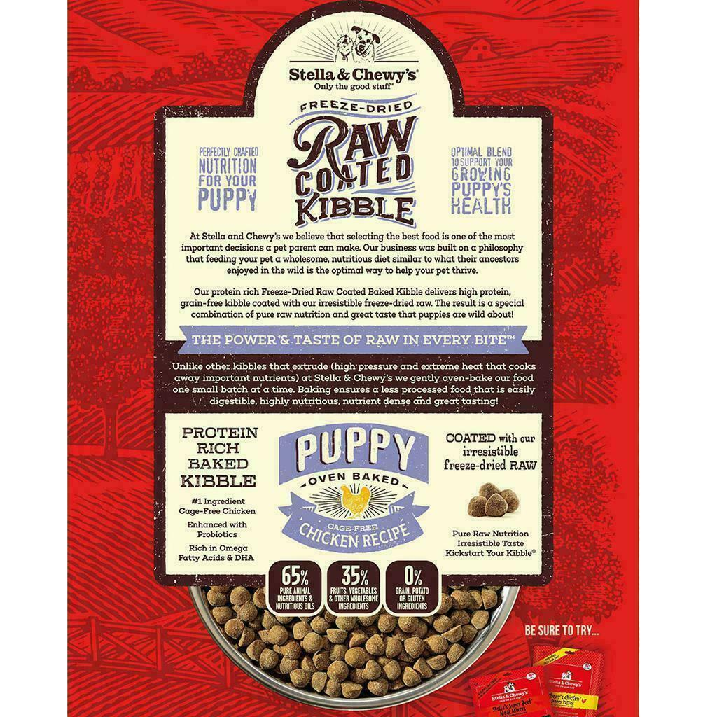 Stella & Chewy's Dog Raw Coated Kibble, Cage-Free Chicken For Puppies, 3.5-lb image number null