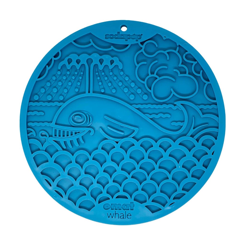 Sodapup Large Whale Design Enrichment Lick Mat With Suction Cups, Blue image number null