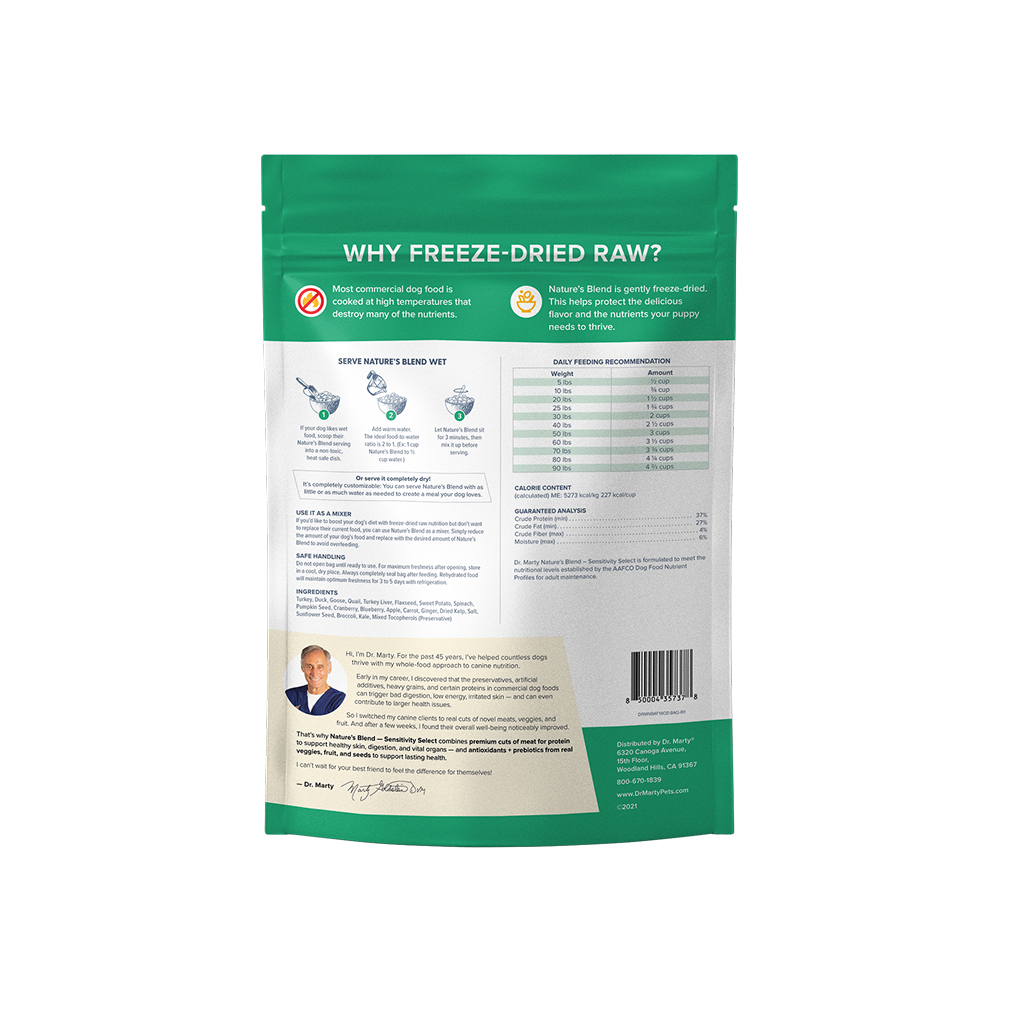 Dr. Marty Nature's Blend Sensitivity Select Freeze Dried Raw Dog Food, 16-oz image number null