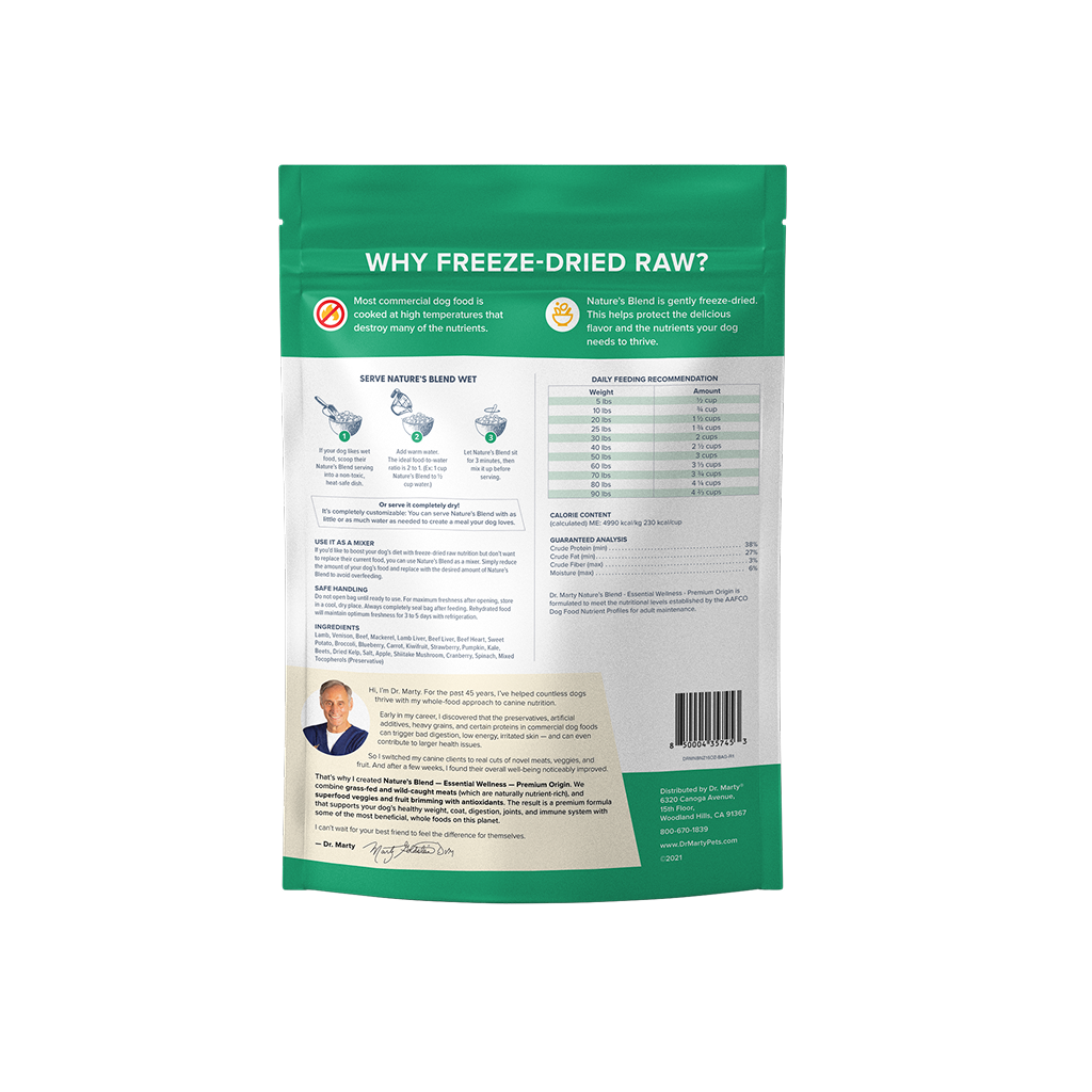 Dr. Marty Nature's Blend Essential Wellness Premium Origin Freeze Dried Raw Dog Food, 16-oz image number null