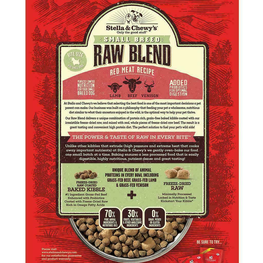 Stella & Chewy's Dog Raw Blend Kibble, Red Meat Recipe For Small Breeds, 10-lb image number null