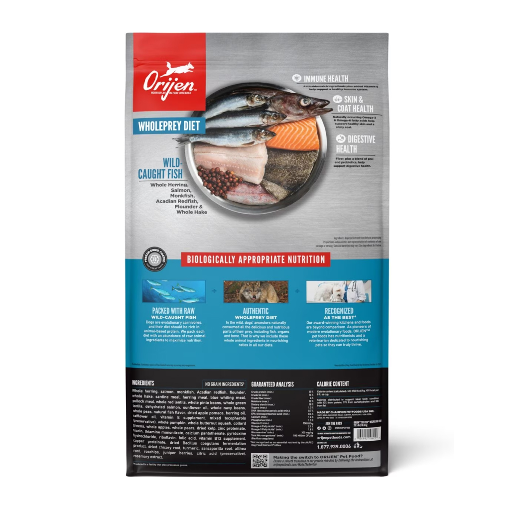 Orijen Six Fish Dog Food Back image number null
