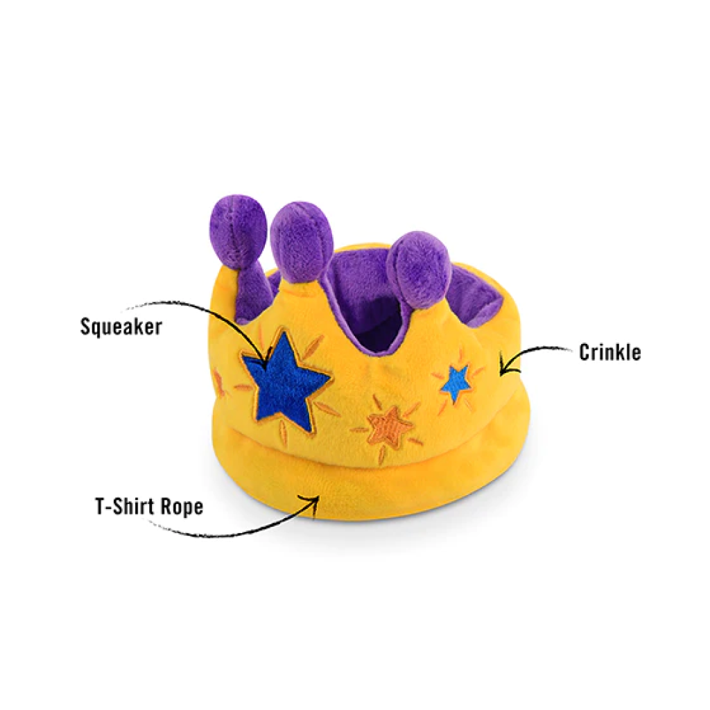 P.L.A.Y. Pet Canine Crown Party Time Birthday Plush Toy, 1-count image number null