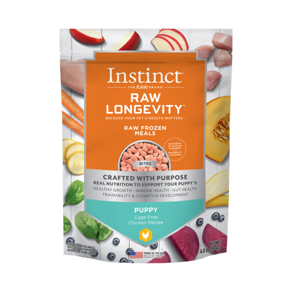 Frozen - Instinct Raw Longevity Raw Frozen Meals Cage-Free Chicken Recipe For Puppies, 4-lb image number null