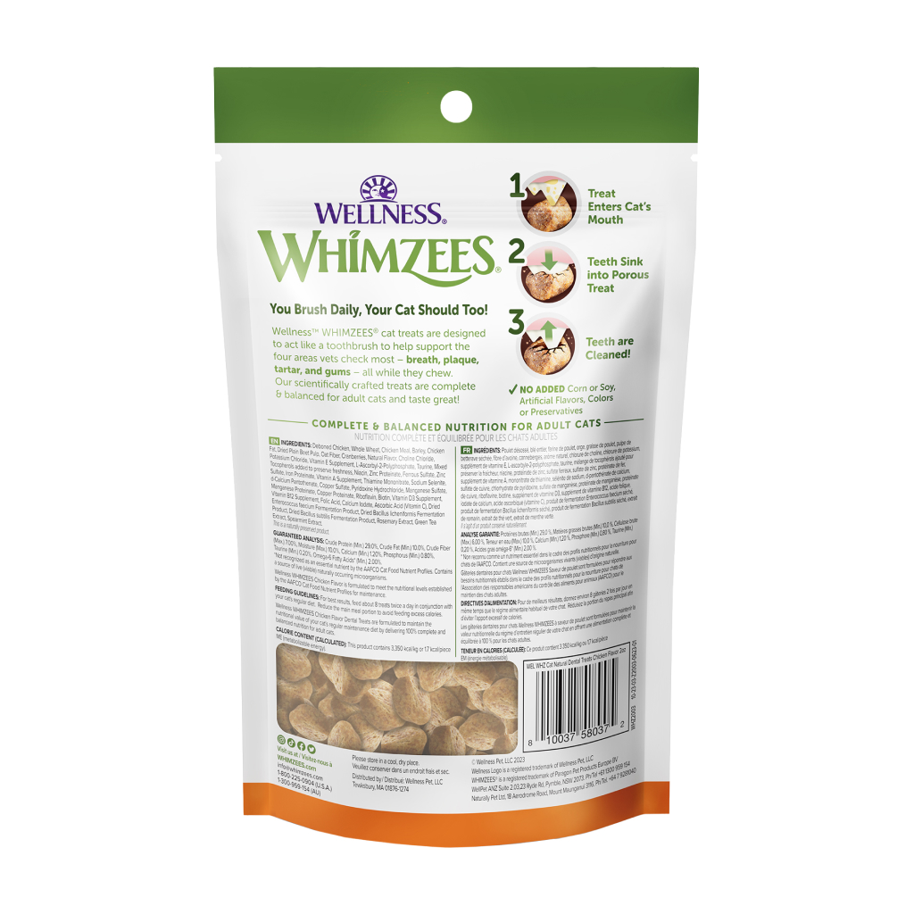 WHIMZEES Cat Natural Dental Treat Bag - Chicken Flavor, 2-oz image number null