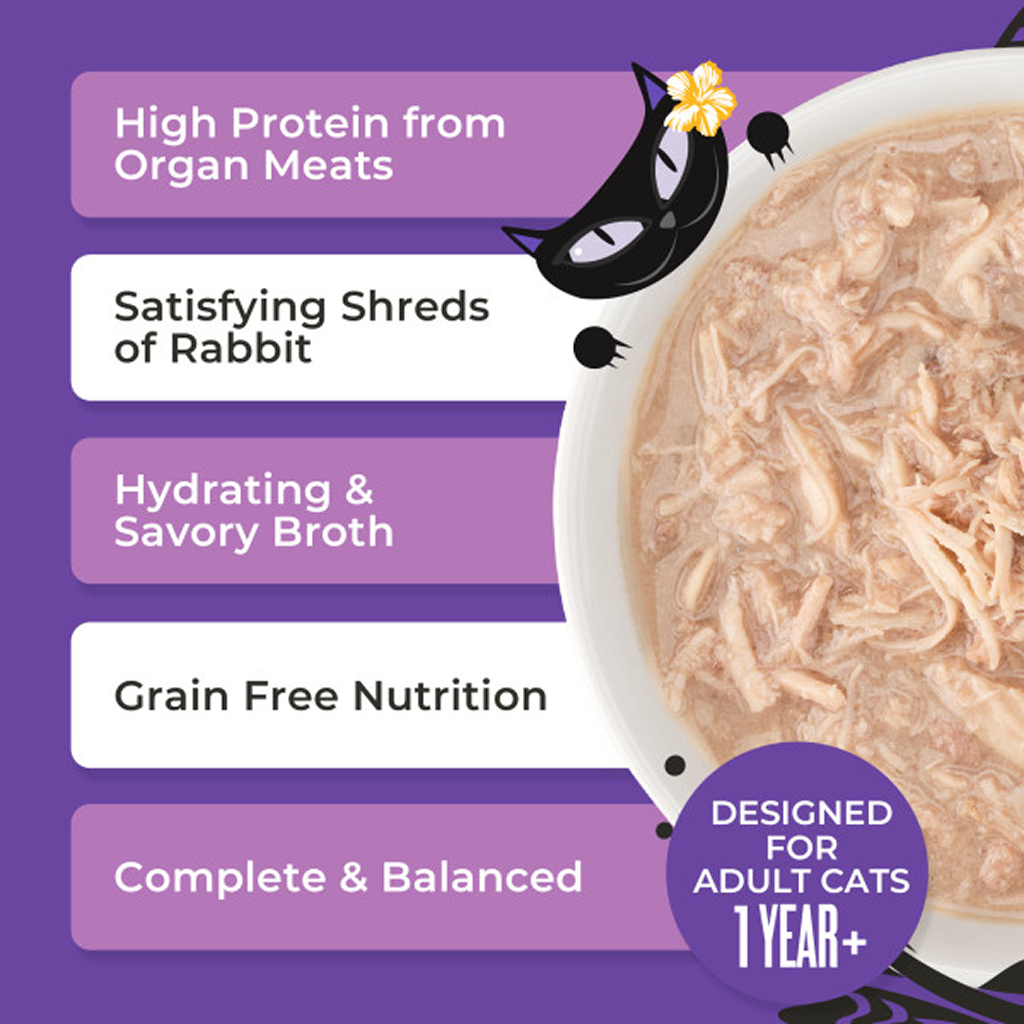 Tiki Cat After Dark Wet Cat Food Rabbit & Chicken Liver Shreds Can, 3-oz image number null
