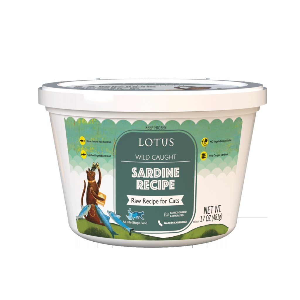 Frozen Lotus Raw Frozen Wild-Caught Sardine Recipe For Cats, 17-oz image number null