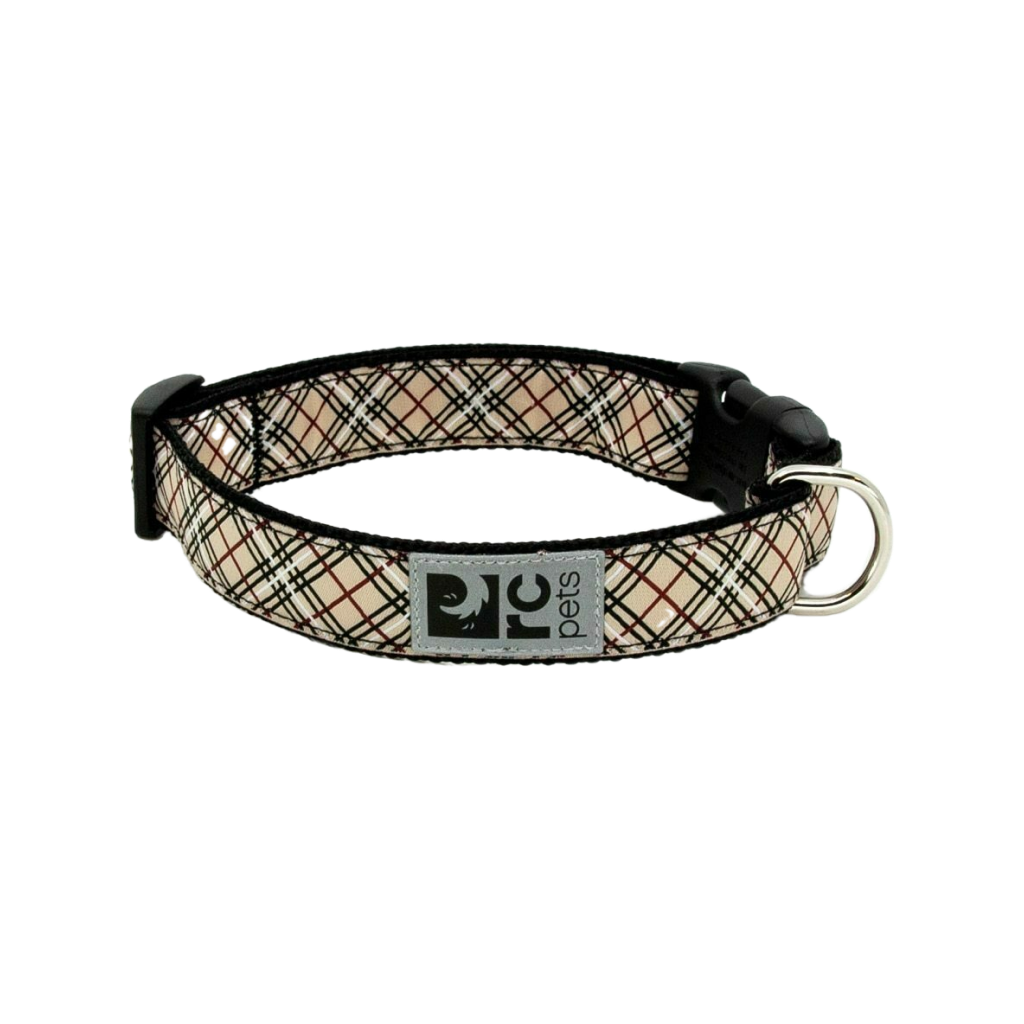 Clip Collar Tan Tartan image number null