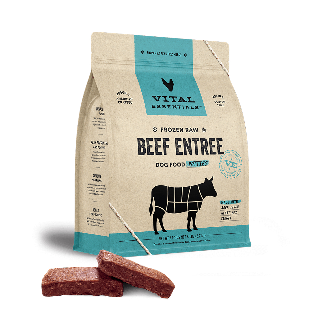 Vital Essentials Frozen Raw Beef Entree Dog Food Patties, 6-lbs image number null