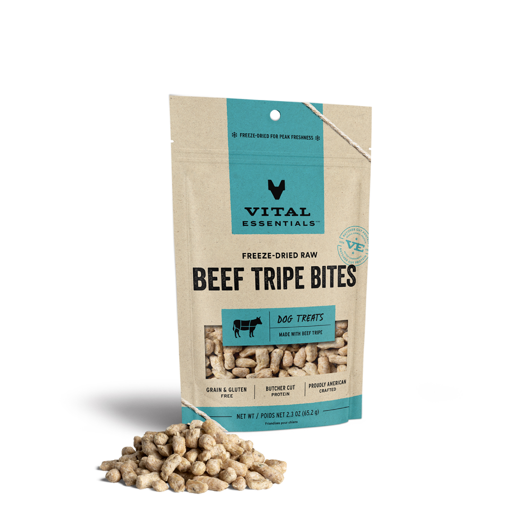 Vital Essentials Freeze-Dried Beef Tripe Bites Dog Treat, 2.3-oz image number null