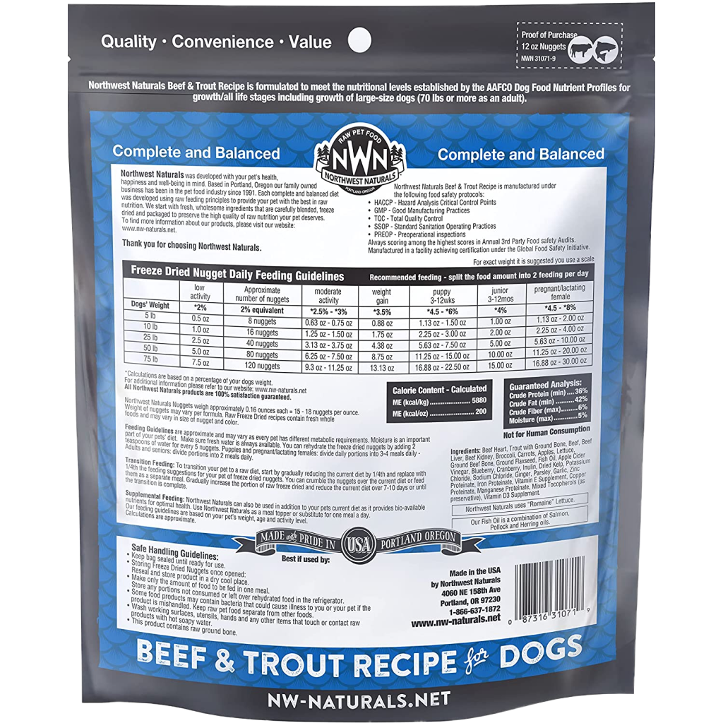 Freeze Dried Beef/Trout Nuggs 12-oz image number null