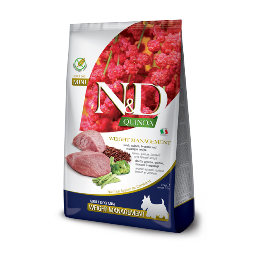 Farmina N&D Quinoa Weight Management Lamb Mini Dry Dog Food, 5.5-lb image number null